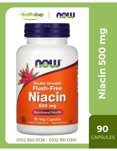 Niacin 500 mg, Double Strength Flush-Free -90 Veg Capsules