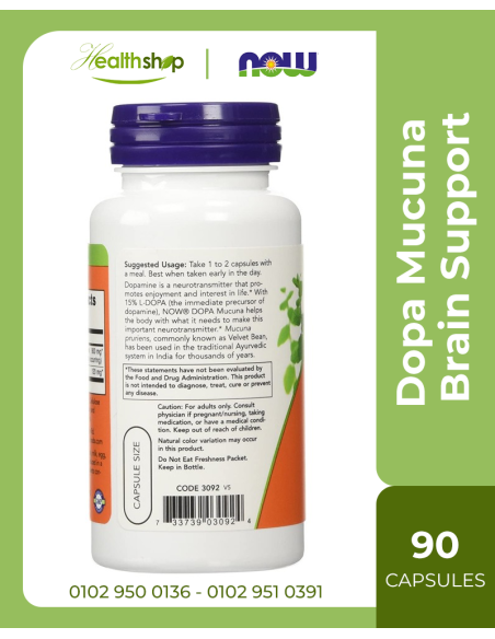 Dopa Mucuna Brain Support - 90 Veg Capsules