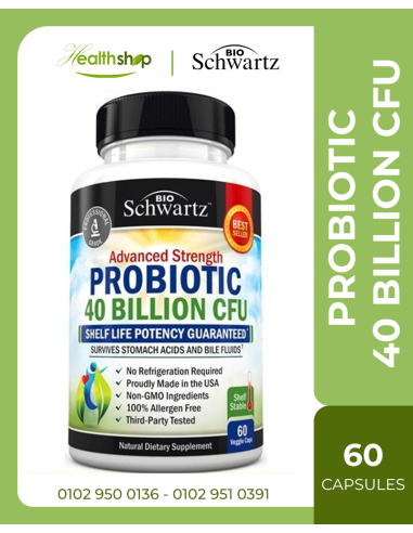 Probiotic 40 billion cfu - 60 Veg Capsules | Bio Schwartz | Digestive system  |