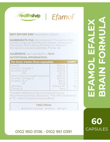 Efamol Efalex Brain Formula - 60 Capsules