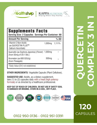 Kappa Quercetin 1000mg, Bromelain 500mg and...