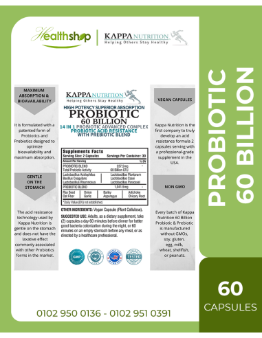PROBIOTIC 60 BILLION - 14 IN 1 ADVANCED COMPLEX...