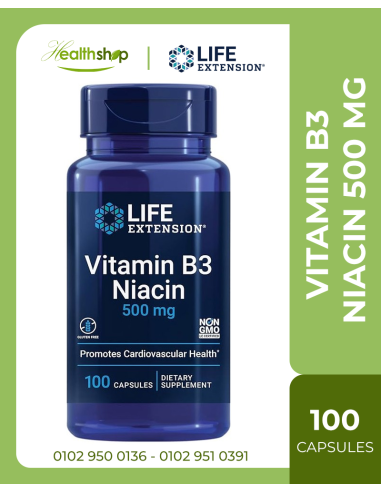 Vitamin B3 Niacin 500 mg - 100 Capsules