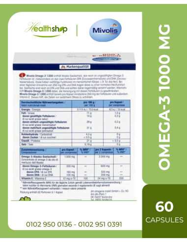 حبوب اوميغا 3 ميفوليس  تركيز 1000 - 60 كبسولة