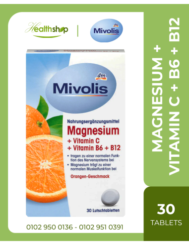 Mivolis Magnesium + Vitamin C + Vitamin B6 + B12 - 30 fast dissolve tablets