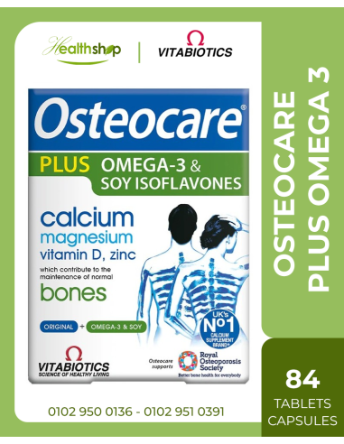 Osteocare Plus Omega 3 - 84 Tablets / Capsules | Vitabiotics | Benefits  |