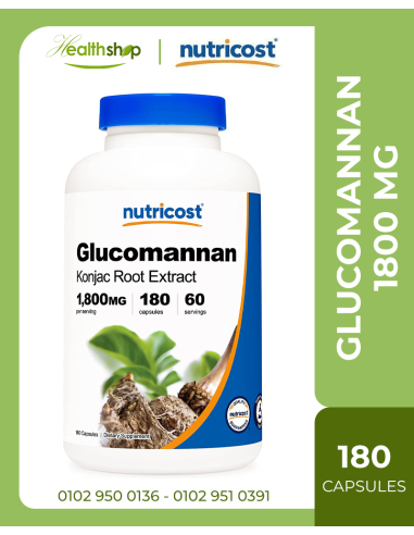 Nutricost Glucomannan 1800mg - Natural Fiber Source -180 Capsules