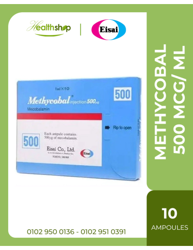 Methycobal 500mcg/ mL Solution for Injectin o(IM/IV) - 10 Ampoules