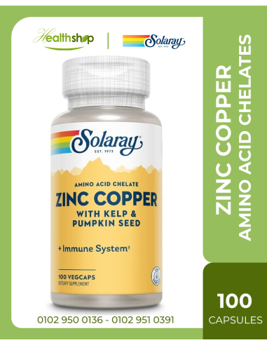 Solaray Zinc Copper Amino Acid Chelates - 100 CAPs | Solaray | Immunity & Antioxidants  |