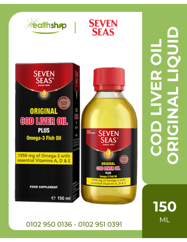 Cod Liver Oil Original Liquid with Omega3 and Vitamins A,D and E - 150ml