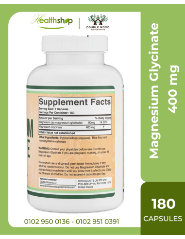 Magnesium Glycinate 400 mg - 180 veg caps