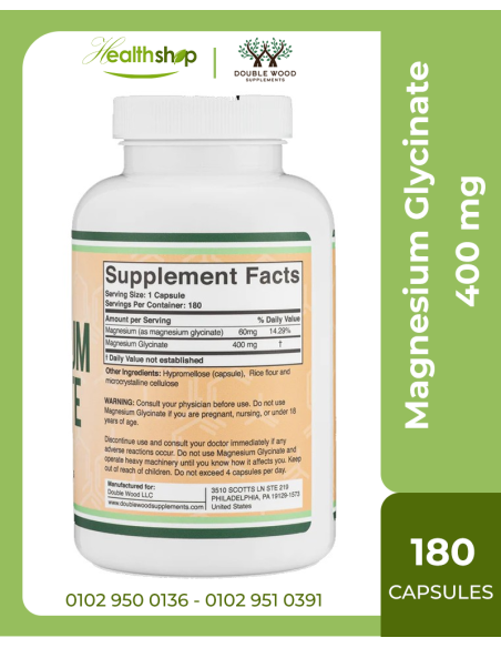 Magnesium Glycinate 400 mg - 180 veg caps