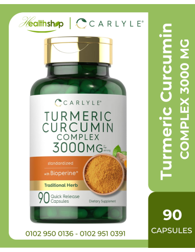 Carlyle Turmeric Curcumin with Black Pepper 3000mg - 90 Powder Capsules |