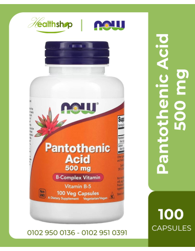 Pantothenic Acid 500mg -100 Capsules | now foods | Vitamin B Family  |