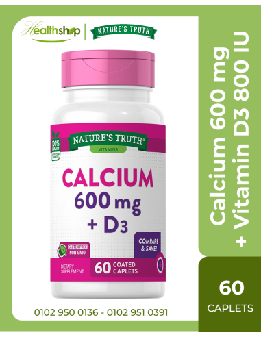 Calcium 600 mg plus Vitamin D3 - 60 Coated Caplets