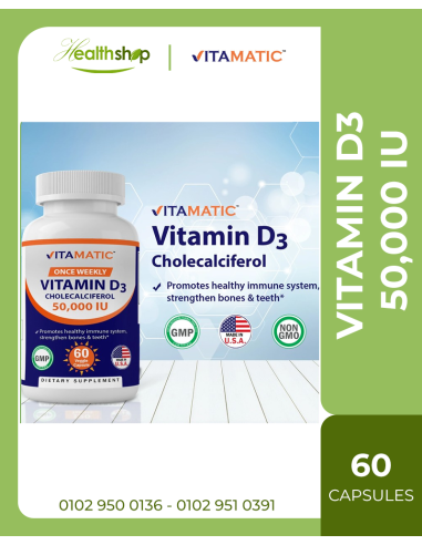 Vitamin D3 50,000 IU - 60 Veg Capsules - 1 year...