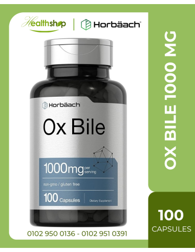 Ox Bile 1000 mg - 100 Capsules | Horbaach | Digestive system  |