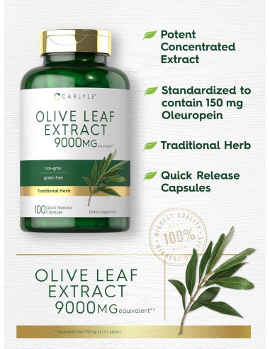 Olive Leaf Extract 9000mg - 100 Capsules