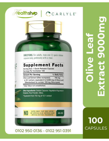 Olive Leaf Extract 9000mg - 100 Capsules