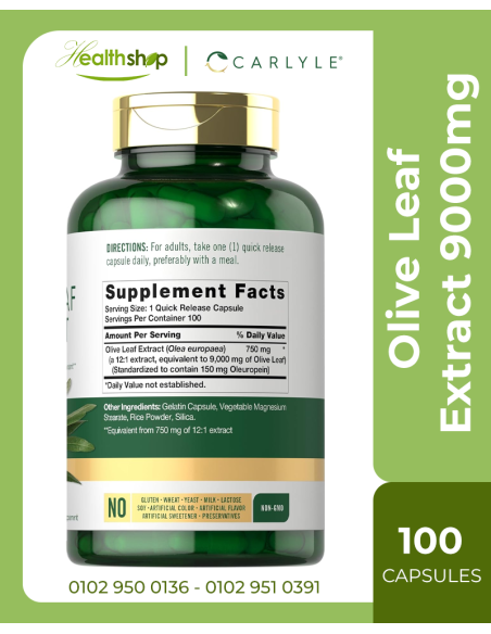 Olive Leaf Extract 9000mg - 100 Capsules