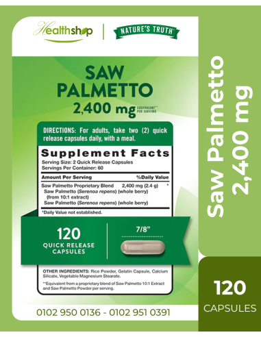 Saw Palmetto 2,400 mg - 120 Quick Release Capsules