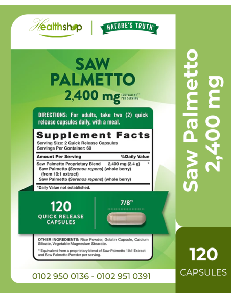 Saw Palmetto 2,400 mg - 120 Quick Release Capsules