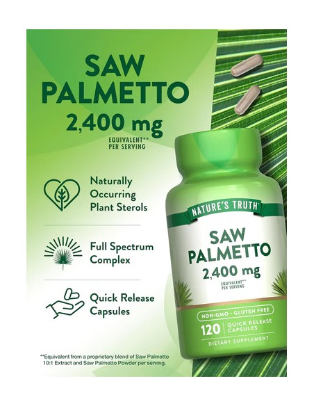 Saw Palmetto 2,400 mg - 120 Quick Release Capsules