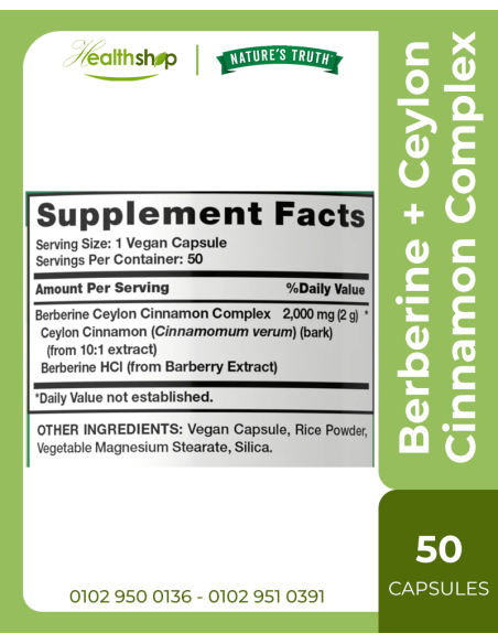 Berberine with Ceylon Cinnamon Complex 2,000mg - 50 Capsules