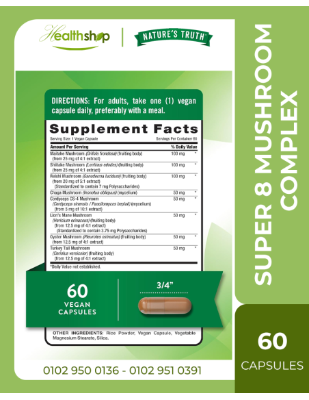 SUPER 8 MUSHROOM COMPLEX - 60 Quick Release Capsules