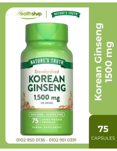 Korean Ginseng 1500mg - 75 Capsules