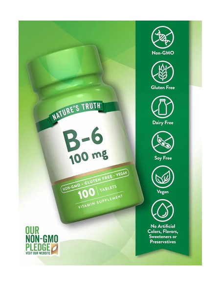 Vitamin B-6 100 mg - 100 Tablets