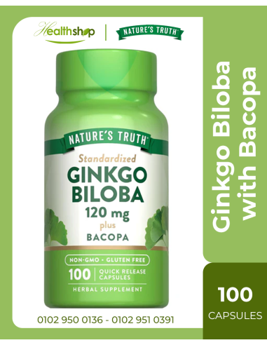 Standardized Ginkgo Biloba 120 mg plus Bacopa -100 Quick Release Capsules