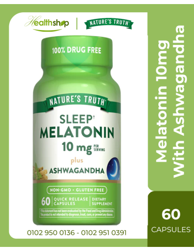 Melatonin 10mg With Ashwagandha - 60 Capsules