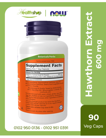 Hawthorn Extract 600 mg Extra Strength - 90 Veg Capsules