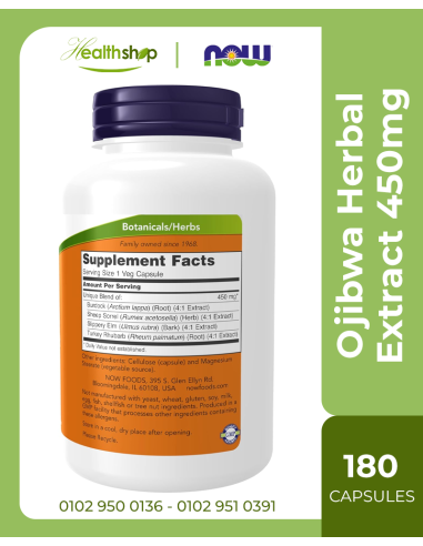Ojibwa Herbal Extract 450mg -180 Veg Capsules...