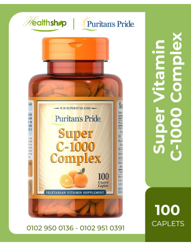 Super Vitamin C 1000 Complex Puritans Pride -100 Coated Caplets | Puritan's Pride | Immunity & Antioxidants  |