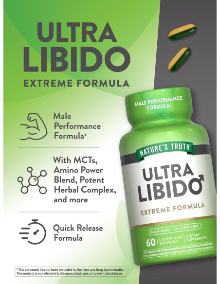 ULTRA LIBIDO FOR MEN - 60 Liquid Max Softgels