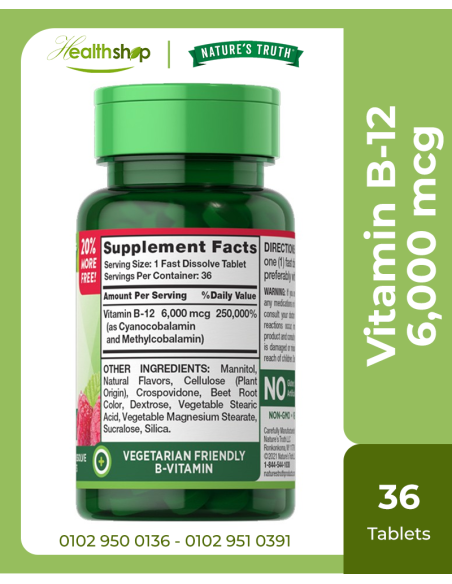 Vitamin B-12 6,000 mcg  - 36 Fast Dissolve Tablets