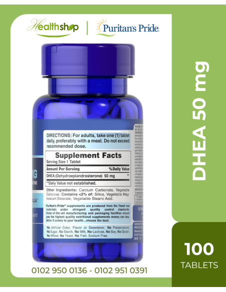 DHEA 50 mg - 100 Tablets