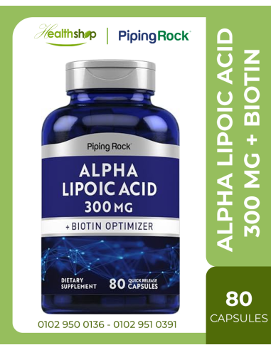 Alpha Lipoic Acid 300 mg + Biotin - 80 Capsules