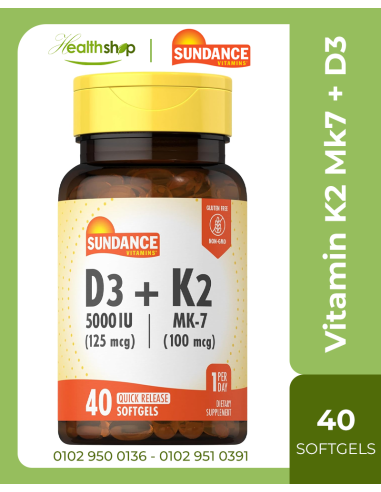 Vitamin K2 Mk7 + D3 5000 IU - 40 Softgels