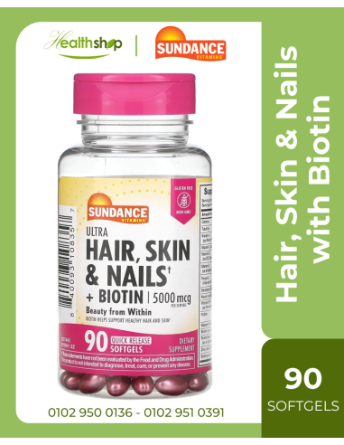 Sundance Hair, Skin & Nails with Biotin 5000 mcg - 90 Softgels