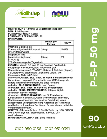 P-5-P 50 mg Veg - 90 Capsules