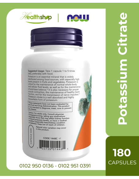 Potassium Citrate 99 mg Veg - 180 Capsules