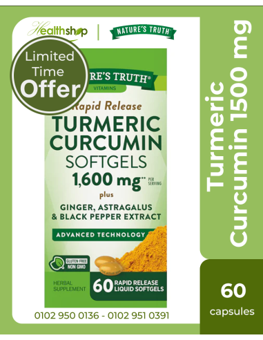 Turmeric Curcumin 1500 mg with Black Pepper Extract, Olive Leaf & Tart Cherry - 60 Capsules