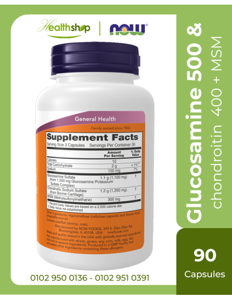 Glucosamine + Chondroitin + MSM - 90 Capsules